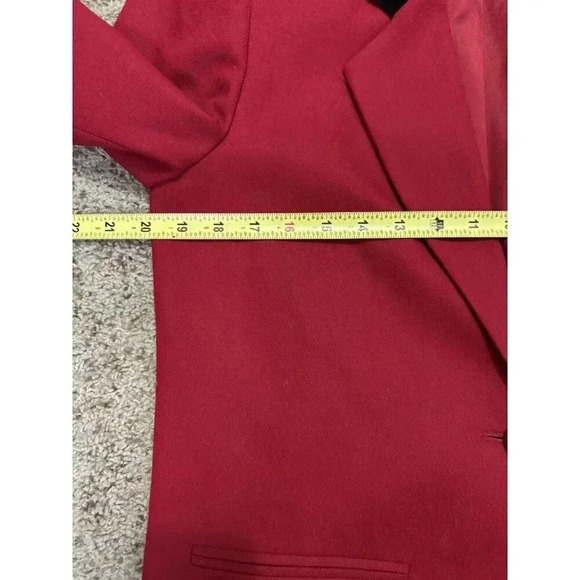 SAG HARBOR Vintage Red Wool Blazer Jacket Velvet Neck One Button Lined 6 Petite - Picture 8 of 9